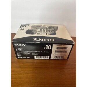 10 Sony HF60 Blank Cassette Tapes 90 Minutes Hi-Fi Recording New Sealed